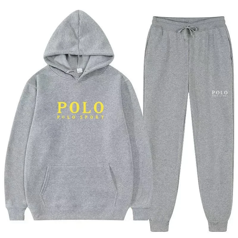 Autumn and Winter 2025 New Men's casual Set outdoor fashion jogging men's and women's hooded sweatshirt and pants 2-piece set view 5