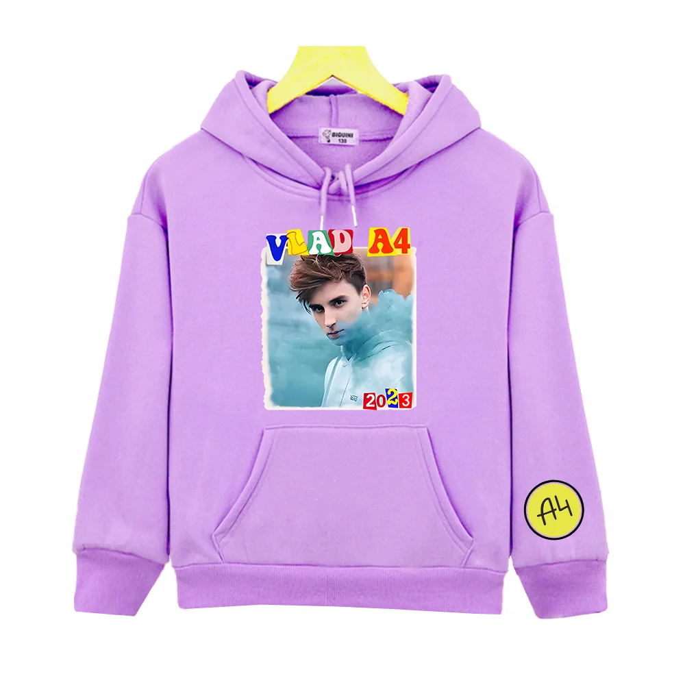 Влад A4 Бумага Merch Vlad Lamba Hoodie Comfortable Boys and Girls Sweatshirt Long Sleeve Children Cartoon Clothing Autumn Fleece