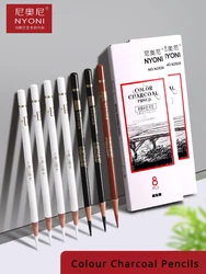 1pc Professional Colour Charcoal Pencils Skin Tone Colored Pencils Pastel Chalk for Sketching,Shading,Coloring,Layering Blending