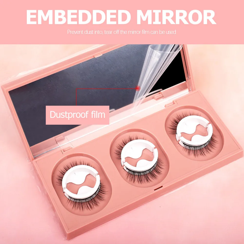 3Pairs Glue Free Self Adhesive Eyelashes Natural Look Reusable False Lashes Lightweight Comfortable Full Longer Lashes for All