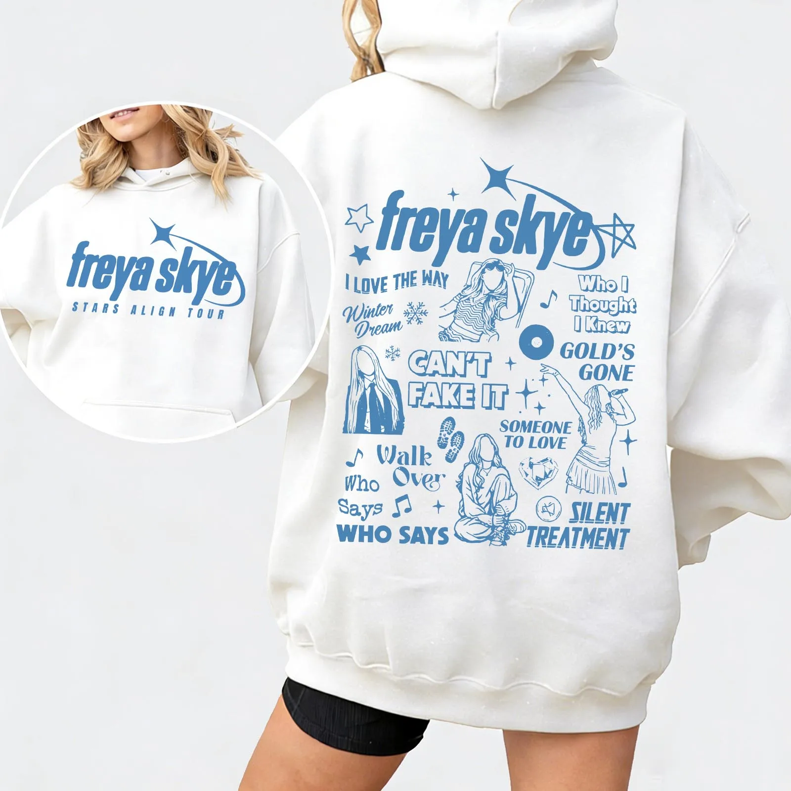 Image of Freya Skye Stars Align Tour 2026 Festival Hoodie Mann Frau Harajuku Langarm Pullover Tops