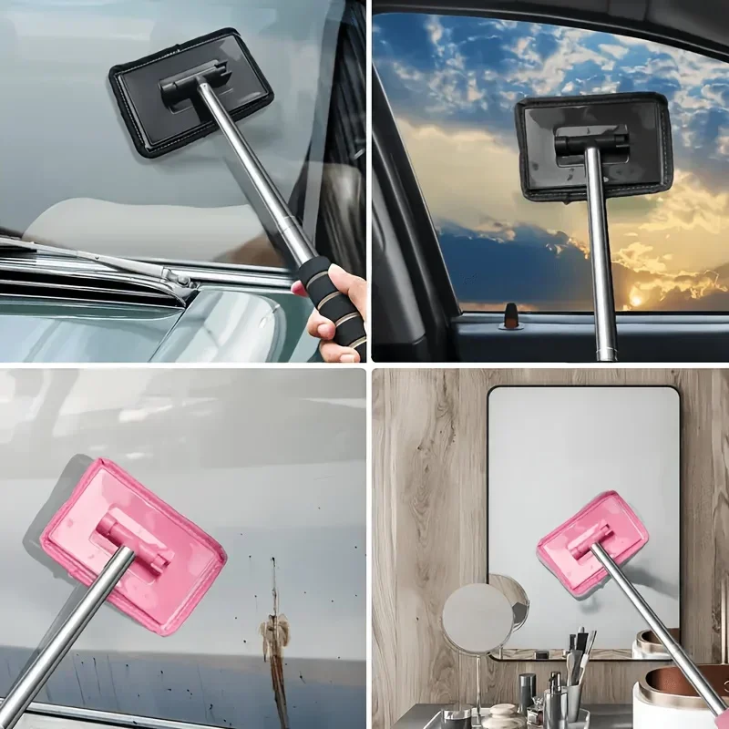 5 Stück Auto-Windschutzscheibenwischer, Teleskopisches Glasreinigungstuch mit Metallstange zum Entfernen von Nebel und Staub, Auto-Reinigungszubehör – Detail 8