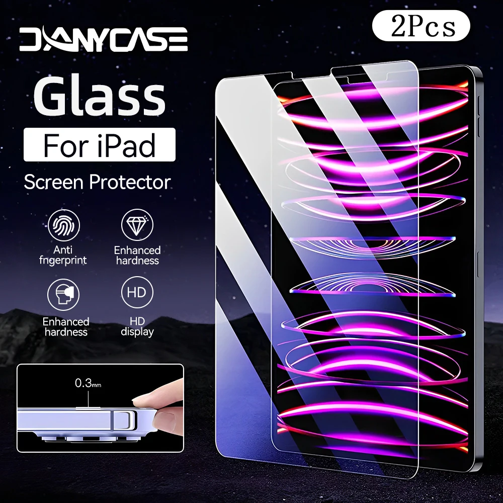 2Pcs Tempered Glass Screen Protector For Ipad Pro 13 12.9 11 6th M4 M2 Air 6 5 4 3 2 1 9th 10th Gen Mini 6 7 10.9 10.2 9.7 Film