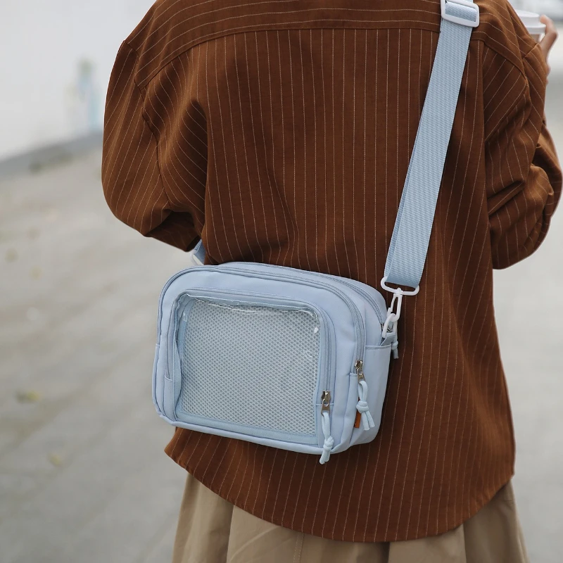 

Japanese Style Transparent Shoulder Bag Cute Simple Crossbody Bags for Girls Large Capacity Student Casual Fashion Commuting Bag