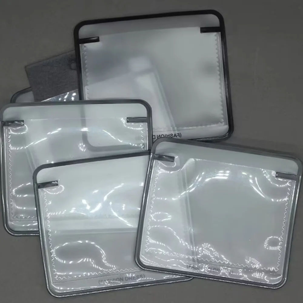 

50pcs PVC EVA Collar Label Bags for Clothing Hang Tags, Accessories Trademark Bags, Transparent Frosted Label Bags