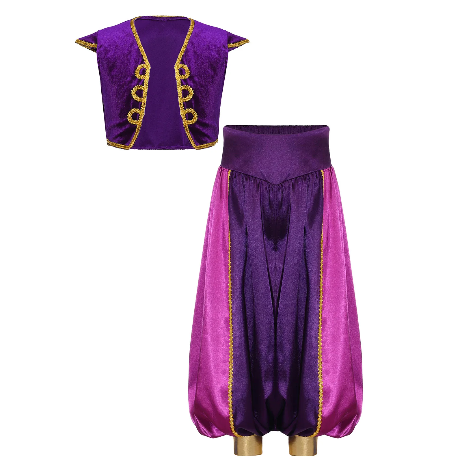 الأولاد الكبار الأمير العربي الزي موضوع الفيلم تأثيري حلي مضفر التشذيب سترة صدرية مع السراويل فانوس لجميع القديسين #2