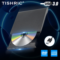 TISHRIC External DVD CD Drive Reader Write DVD-ROM CD-ROM CD-RW DVD-R CD-R DVD-RW USB External Burner For PC Laptop Desktop