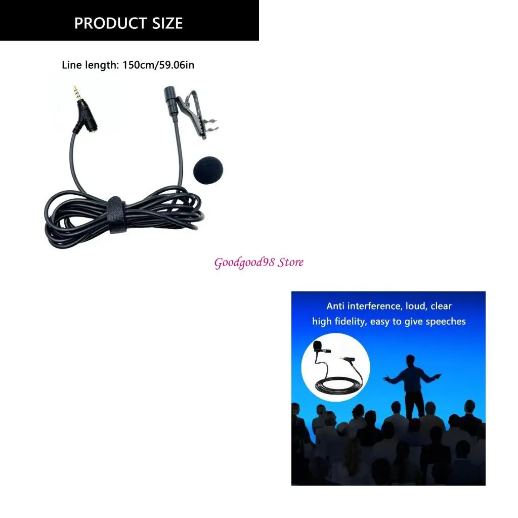 

Collar Clip Mic Lavalier Microphone Corded with 3.5mm for Clear Auditory