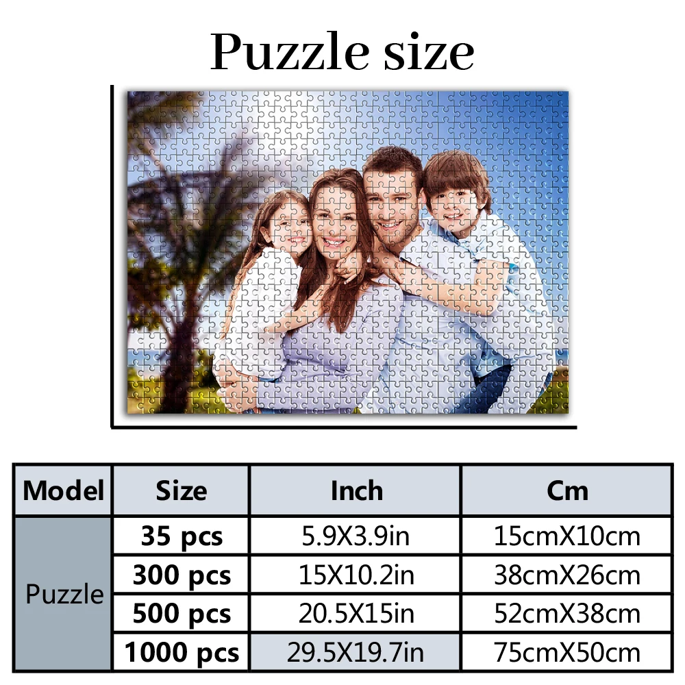 35/300/500/1000pcs Personalized Custom Photo Puzzle family photo Creative Commemorative Gift Families Games view 2