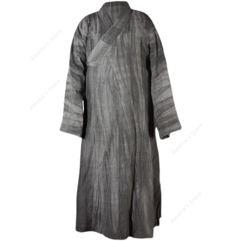 

Retro Chinese Monk Robe Traditional Buddhist Master Garment Plant-Dyed Comfortable Zen Wear for Monks Practitioners
