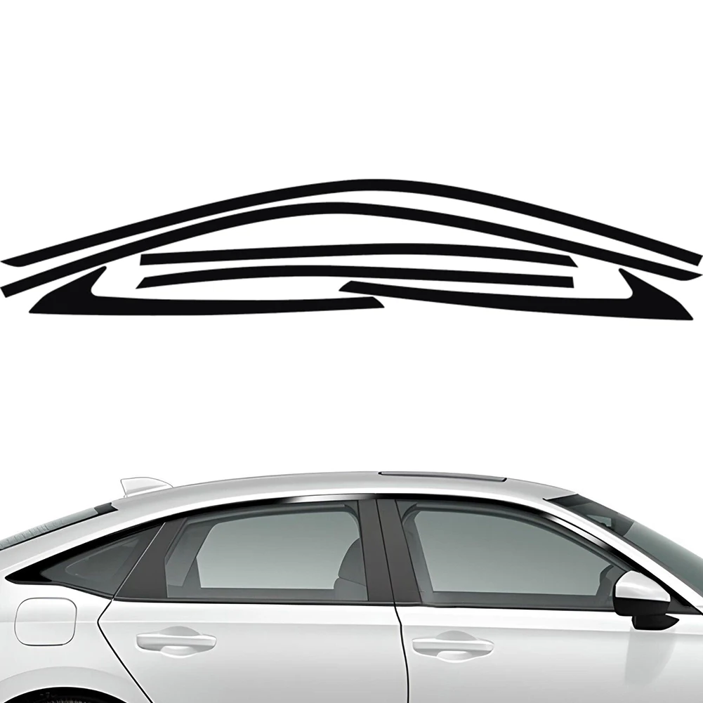 Car Door Window Side Chrome Delete Blackout Trims Overlay Decals For Honda For Civic Sedan 2022 2023 Cover Decal Stickers