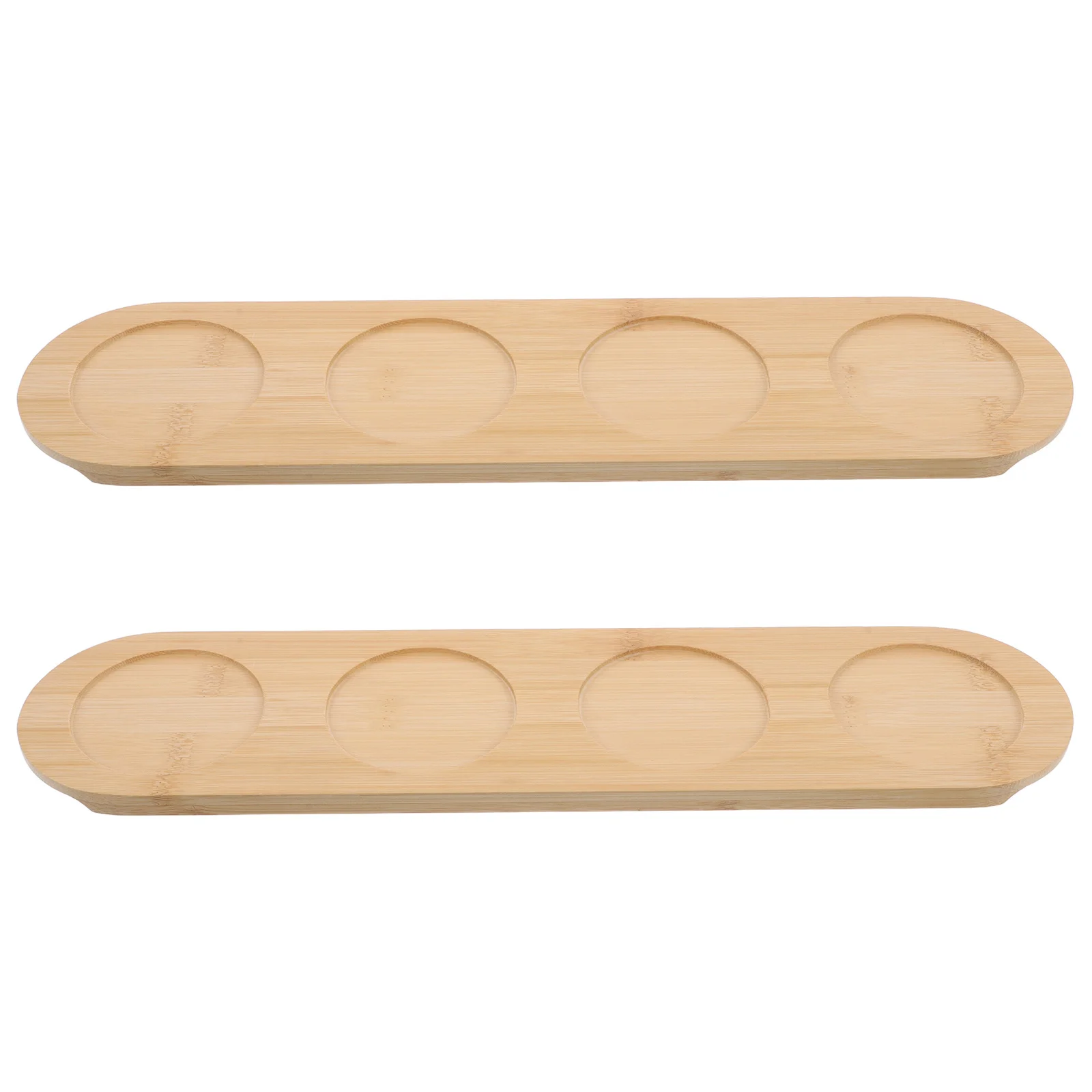 

2Pcs Wooden Whiskey Glasses Tray 4-Slot Holder Stable for Wine Beer Cocktails Bars Ktv Party Drink Serving Display