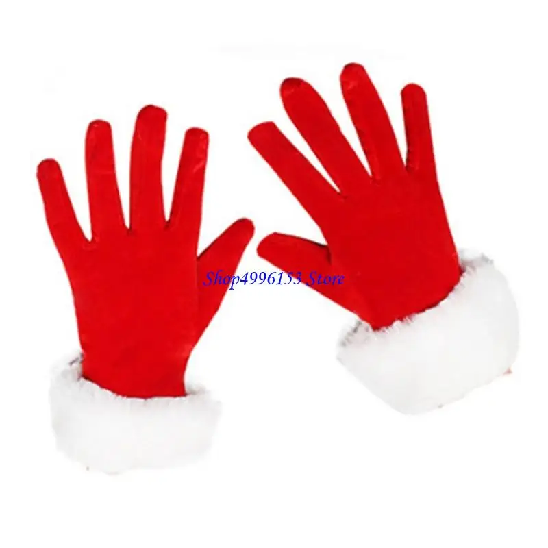 Q0KE Christmas Santa Clauses Costume Beard Mask Western Cowboy Hats Santa Suit Complete Deluxe Santa Outfit Set for Adults