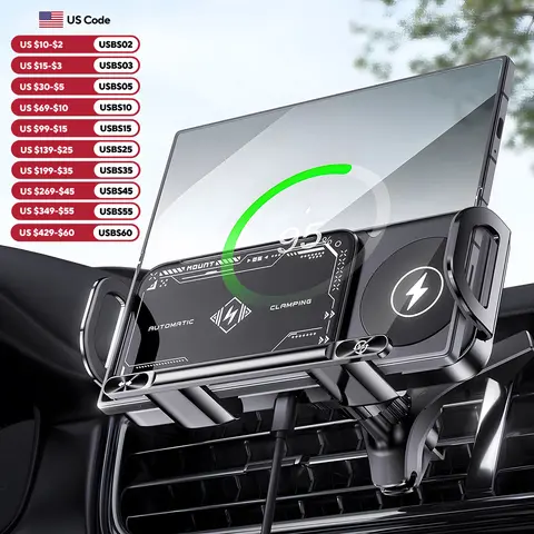 Car Wireless Charger Dual Coil Fold Screen Phone Fast Charging For Samsung Galaxy Z Fold 5 6 Flip 3 4 Air Vent Car Phone Holder
