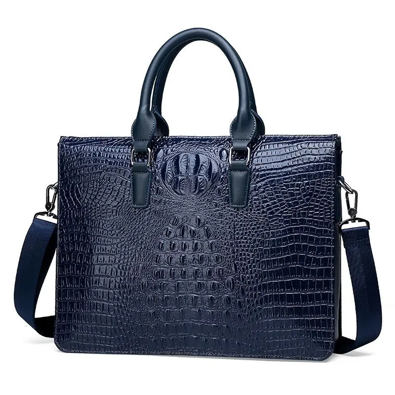 Étui à bombes en cuir d'alligator de luxe pour hommes, sac de messager pour ordinateur portable, étui à bombes pour hommes, sac lancé pour ordinateur, affaires, haute qualité, nouveau