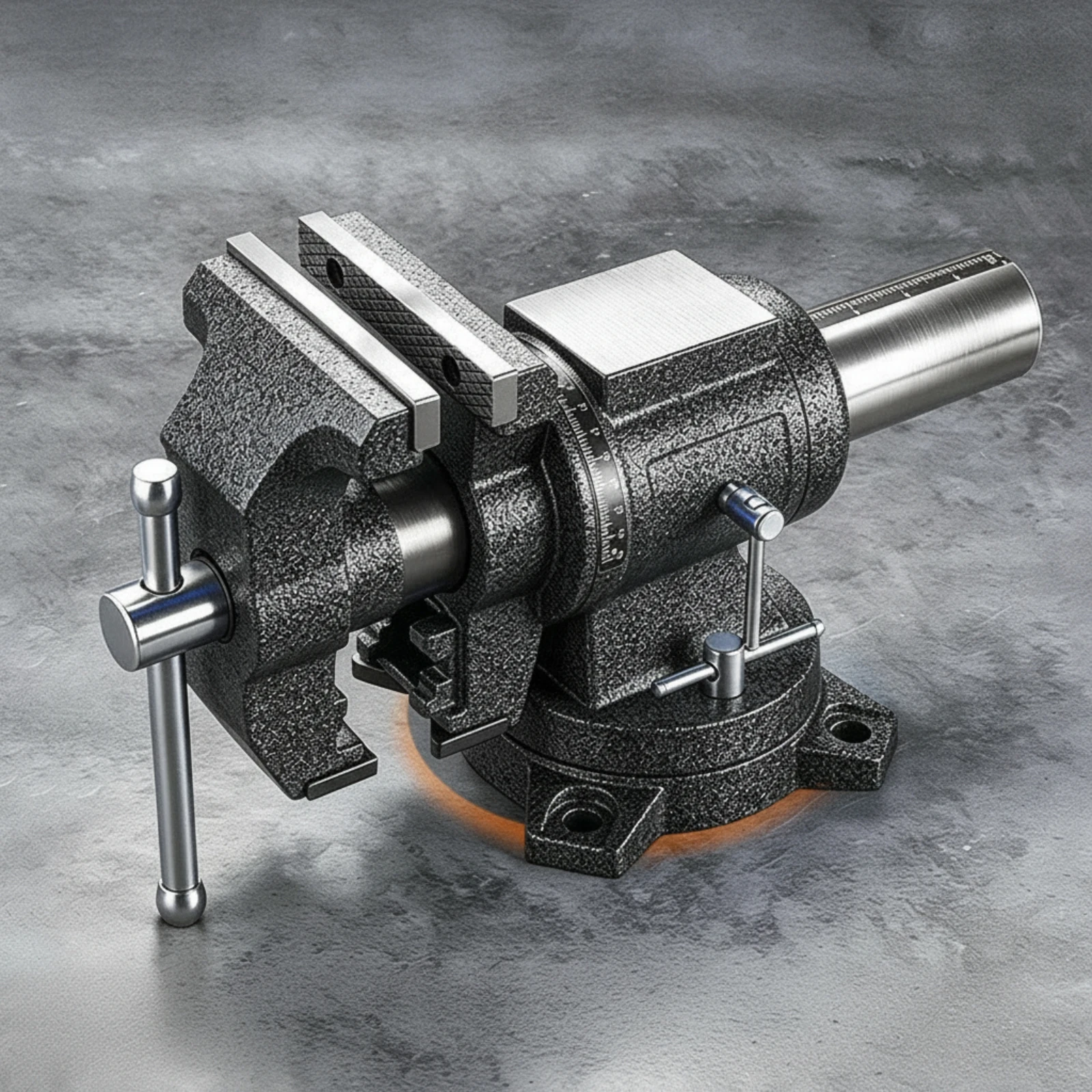 Bench Vise with Swivel Base Industrial Bench Vise Tool Cast-Metal Rotatable for Machinists, Metalworking, Workshops