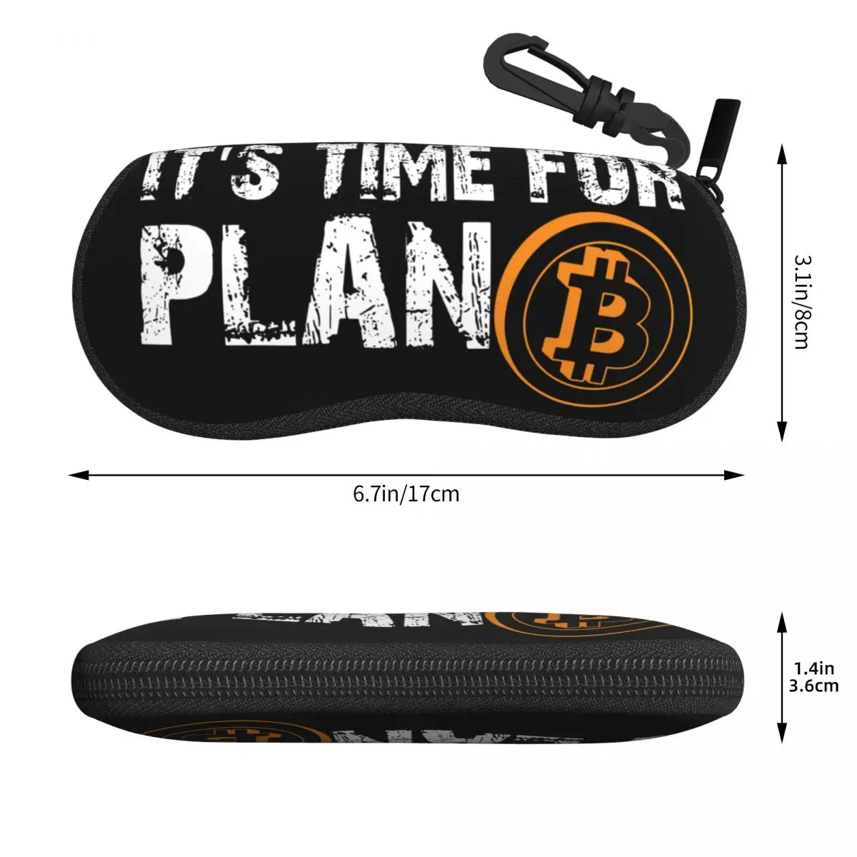 Custom It's Time For Plan B Bitcoin BTC Crypto Currency Shell Eyeglasses Protector Sunglass Case Blockchain Geek Glasses Pouch