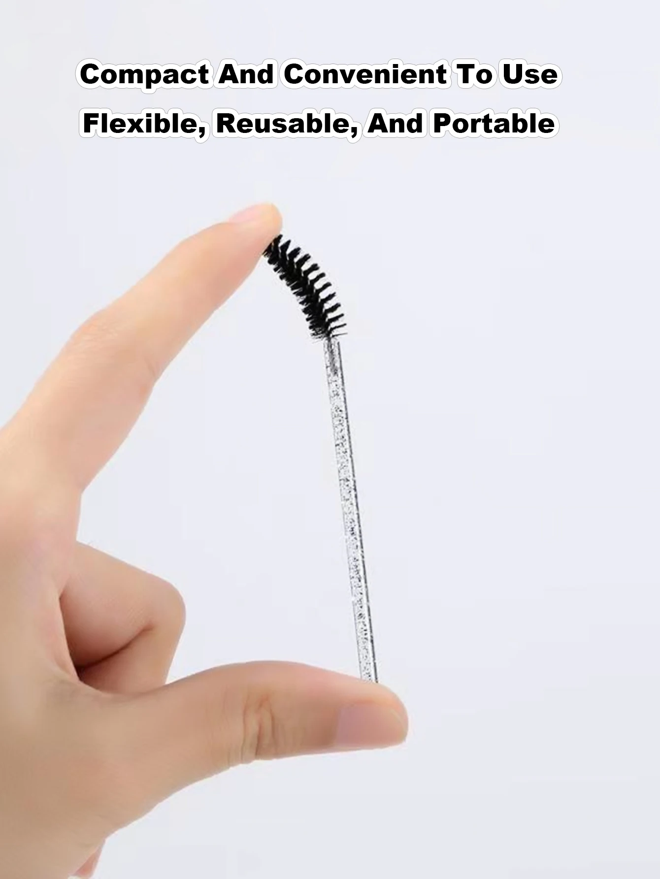 QIWU 70 spazzole nere per occhi e 20 tubi di plastica] Sopracciglia monouso con asta di cristallo Pennello morbido estremamente fine, portatile e flessibile