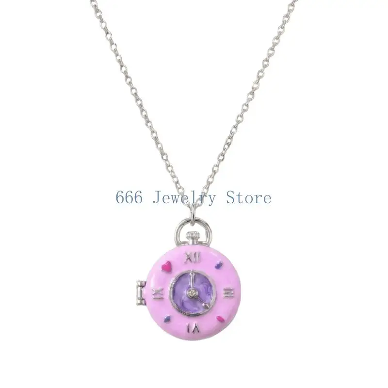 F2TD Giftable Charm Necklace for Women, Openable Round Pendant with Extender Chain for Party and Daily Wear Styling