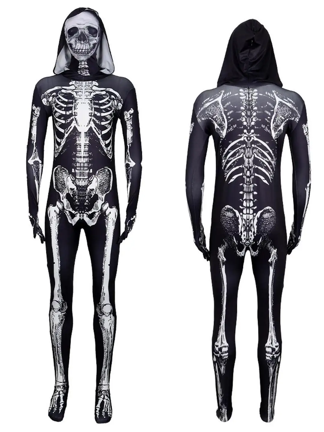 Disfraz de Esqueleto de Terror para loween, Mono de Fsma, Disfraz de Muerte para Cosplay, Traje Ajustado para Actuacio...