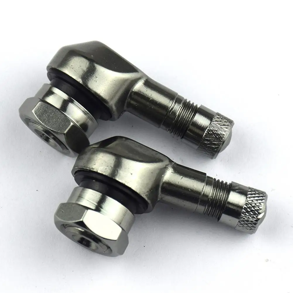 2Pcs Aluminum Alloy Motorcycle Tire Valve 90 Degree Angle Motorcycle Wheel Tire Tubeless Leak-proof Valve Stems Modified Parts