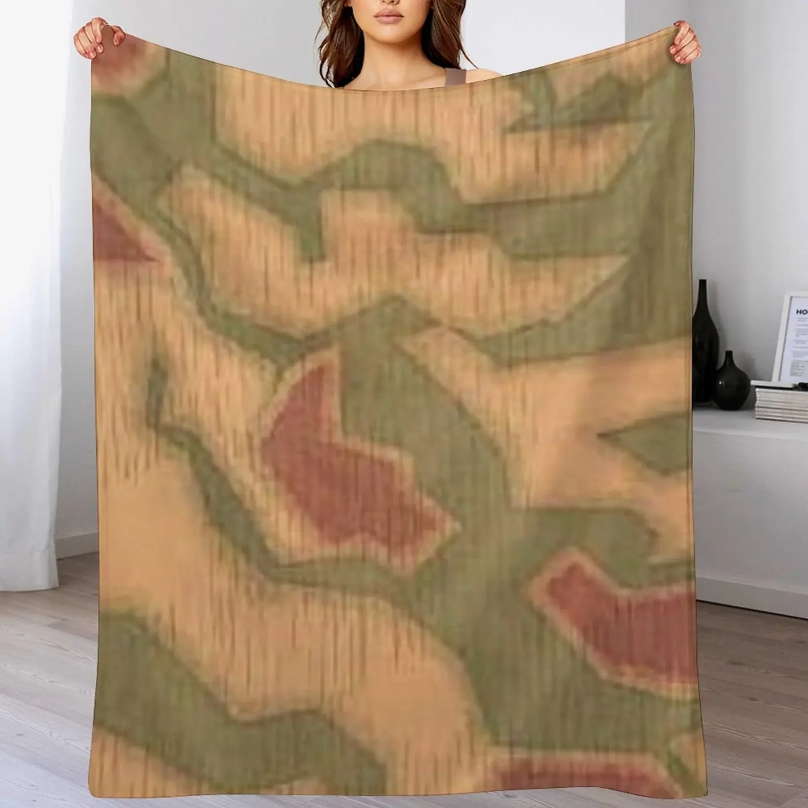 Wehrmacht Sumpftarn 43 Camo pattern Throw Blanket Multi Use Warm Blanket for Living Room Bedroom
