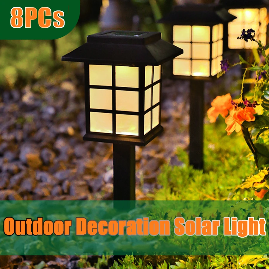 

2/4/6/8 Pcs LED Solar Lights Outdoor Waterproof Pathway Lamp Garden Yard Patio Driveway Landscape Night Light Decoration Lantern