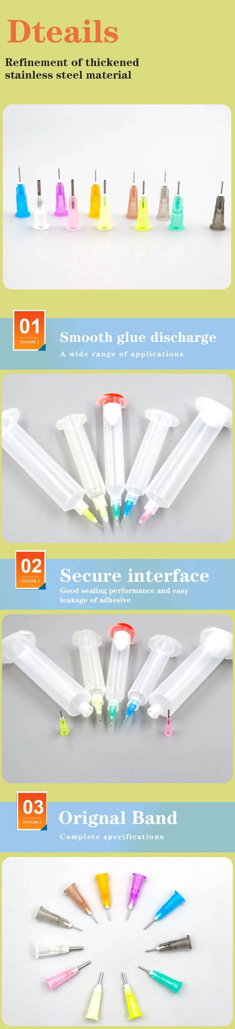 100 Stück 16–27 g 6,5 mm Spendernadel, Klebernadel, geeignet für alle Kleber, flüssige Lotpaste, Klebespendernadel – Detail 3