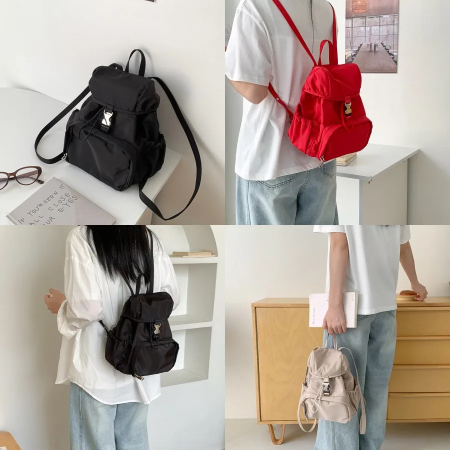 

【New style】Korean daily commuting nylon backpack for women's small travel casual simple water-proof backpack