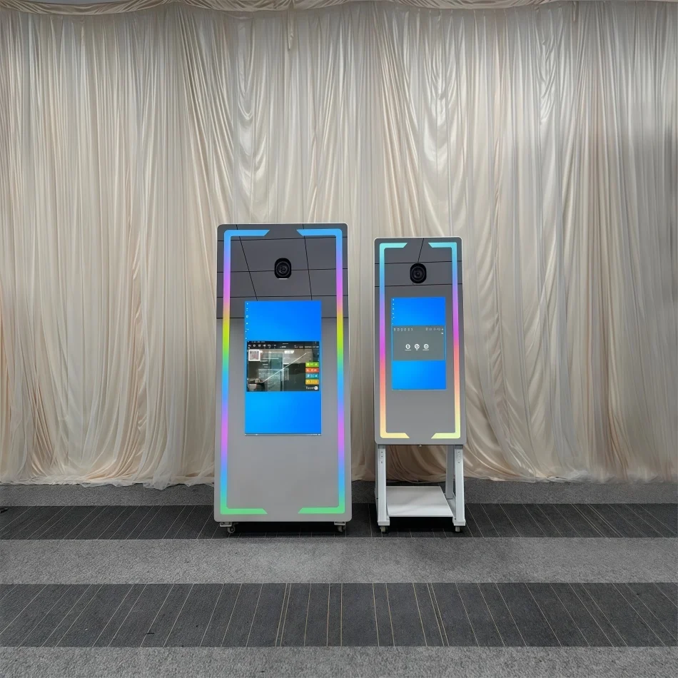 Easy To Install 360 Photo Booth Machine With Touch Screen IPad & SLR Compatible Selfie Magic Mirror For Birthday Parties