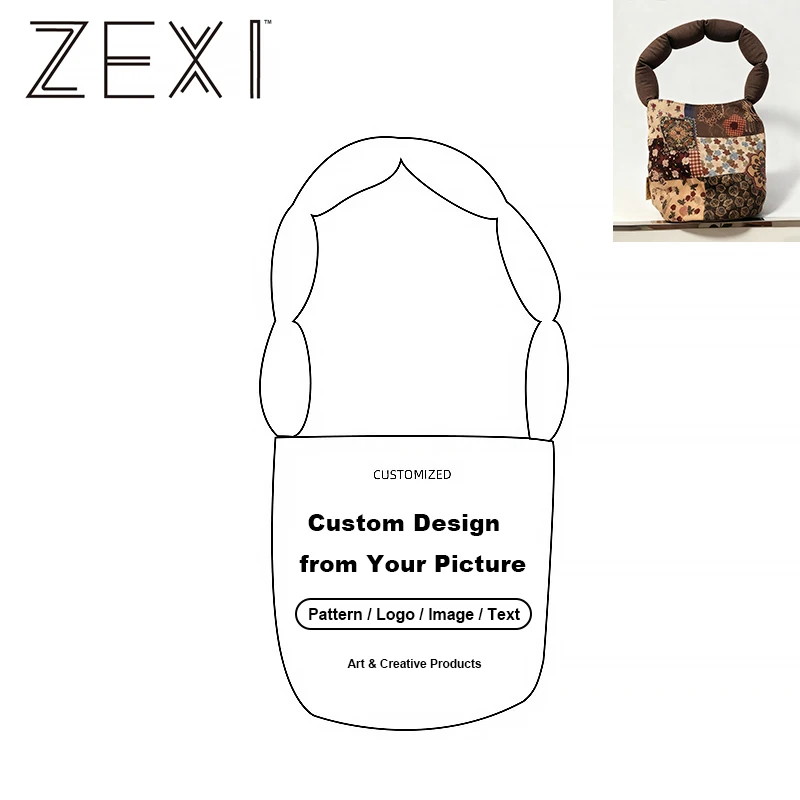 

1 Piece Custom Your Picture/Text Handbags Woman Bucket Bag with Print Women Design Purse Small Tote Bag