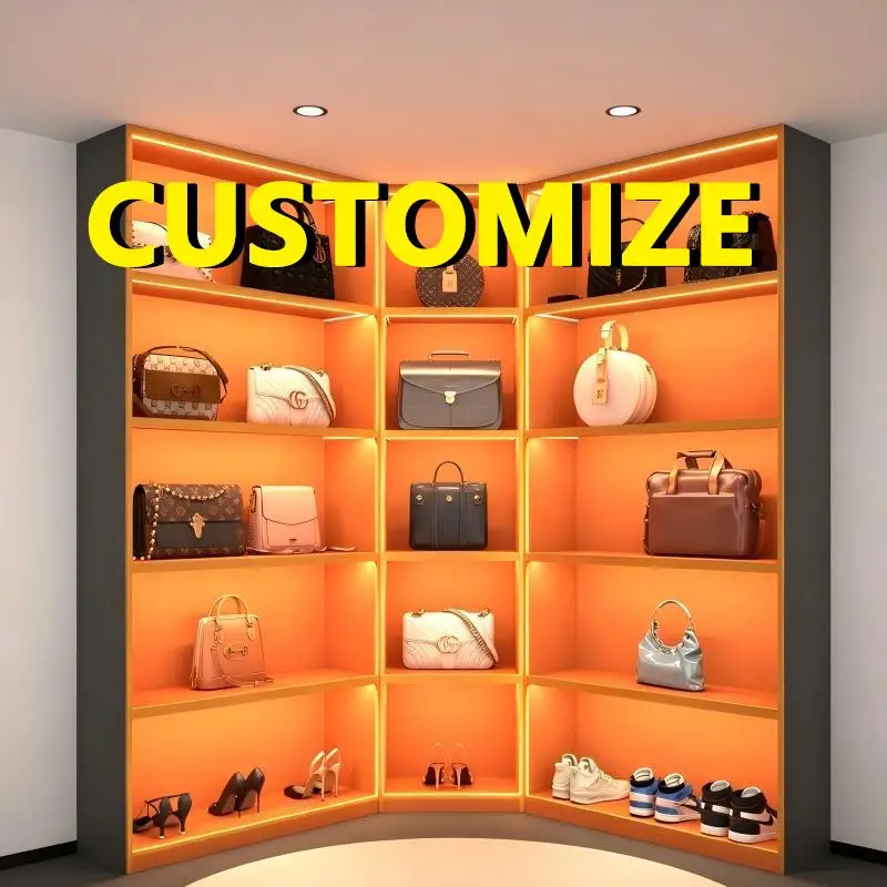 Premium Glass Display Cabinet LED Light Luxury Bags Figure Showcase Aluminum Frame Large Capacity Modern Dust Home Furniture