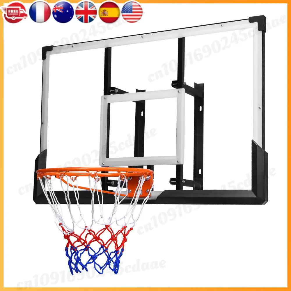 

Wall Mounted Backboard and Rim 47-Inch Indoor Outdoor Basketball Hoop for Garage Fitness Center Barn School Gym Driveway