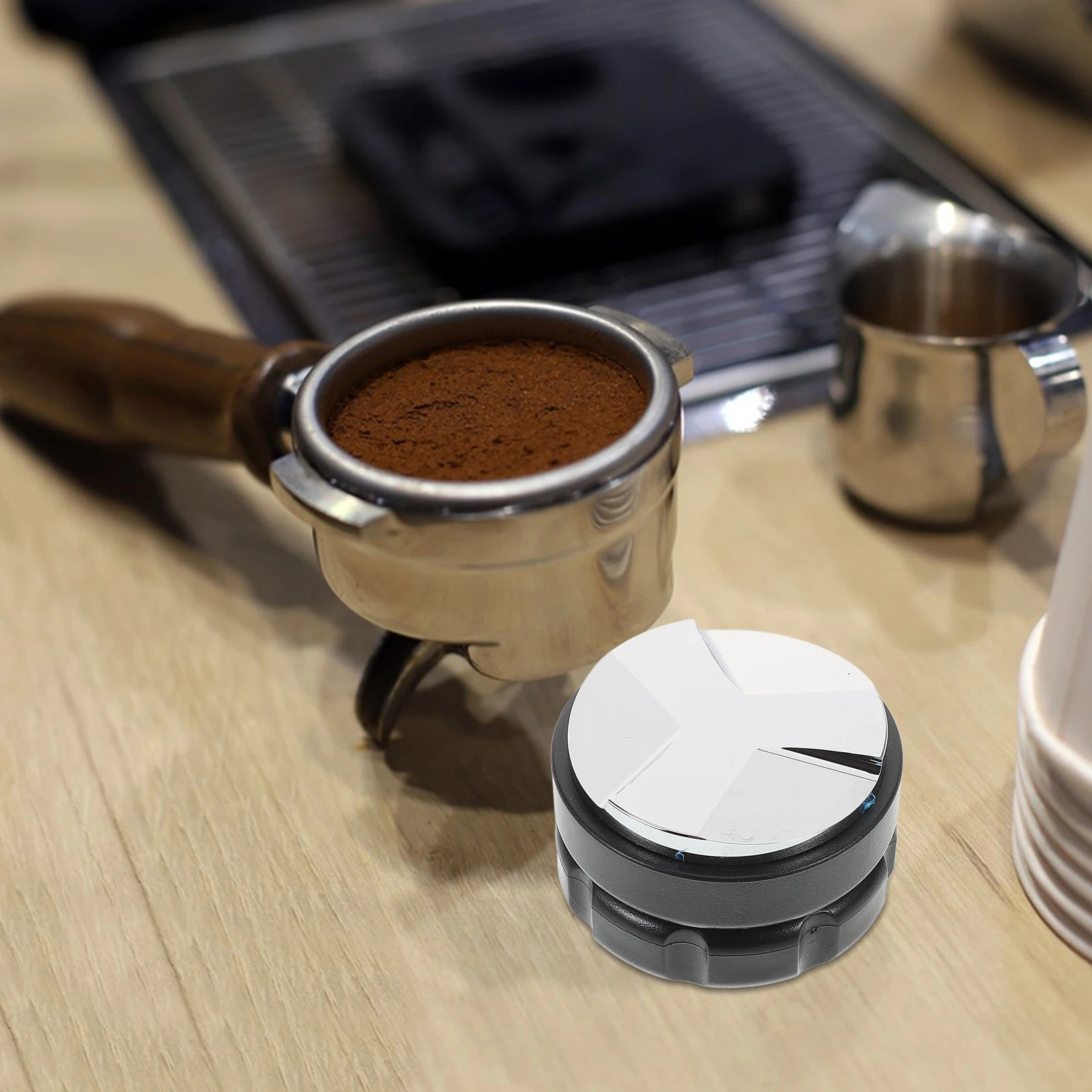 

Distributor Pressing Aluminum Tamper H held Espresso Coffee Powder Distributor H Tamper Accessories Coffee Machine Parts