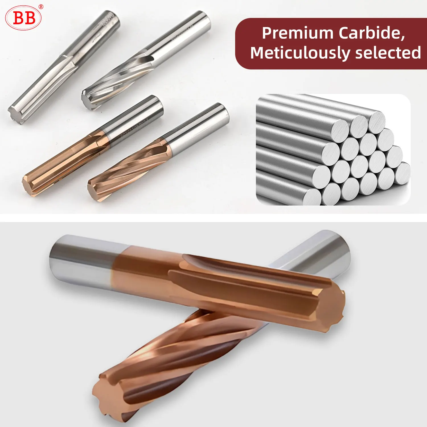 BB ドリルリーマー H8 H9 ストレートおよびスパイラルフルート 金属アルミニウム用 2-20mm 工具