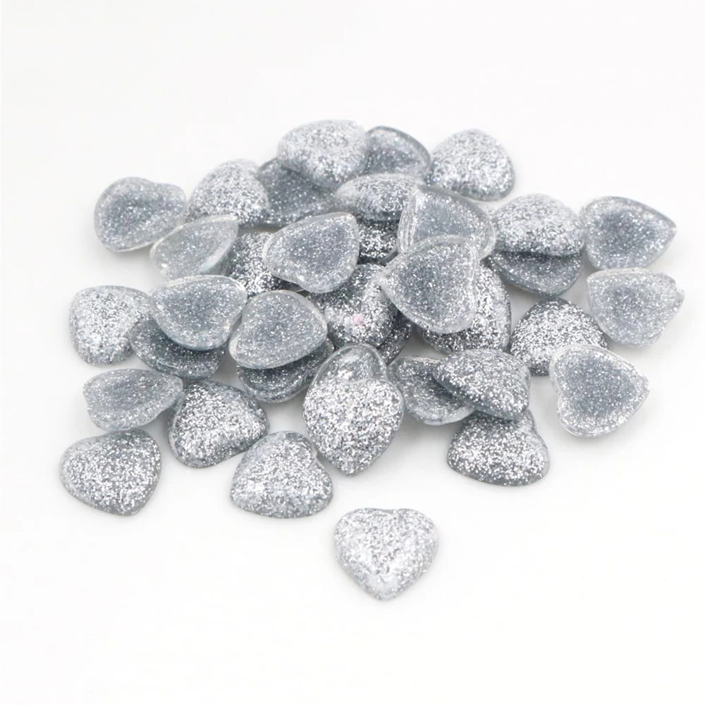 40pcs Heart Style Flat Back Resin Cabochons for DIY Accessories