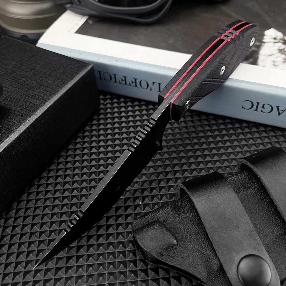 جديد صلابة عالية V040 شفرة مثبتة سكين مع غمد 8Cr13Mov شفرة G10 مقبض التنزه التخييم بوش سكين سكينة سرفايفل في الهواء الطلق #3