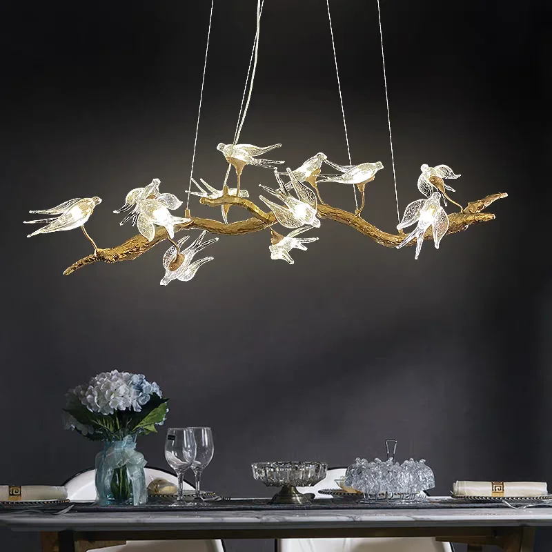 

Креативный дизайн летающей птицы, художественный подвесной светильник, дуплексный светильник, роскошный домашний декор для лестницы, виллы, гостиной, ретро-люстра