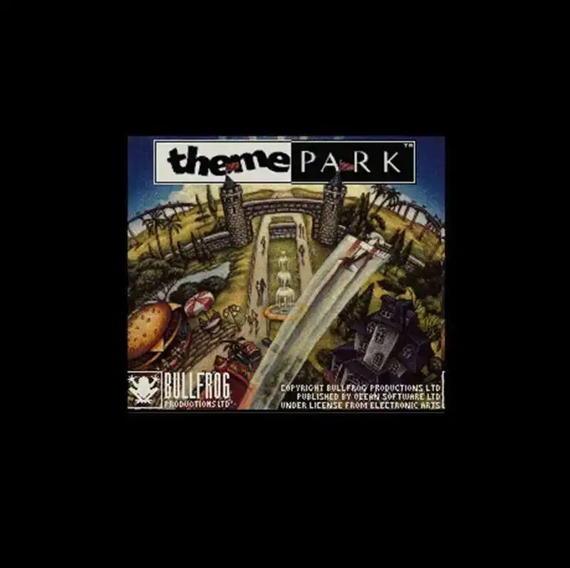 Theme Park NTSC 16-Bit Big Grey Game Card für 46-Pin-USA-Game-Spieler