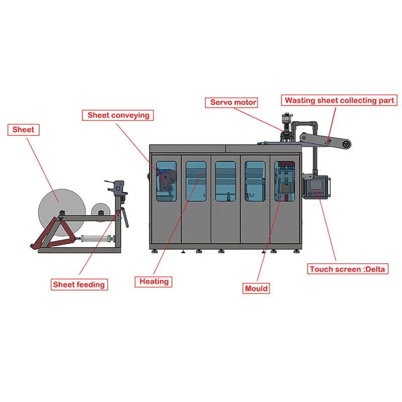 Automatic Disposable Food Box Making Machine /ps Foam Lunch Plate Machine Plastic Thermoforming Machine