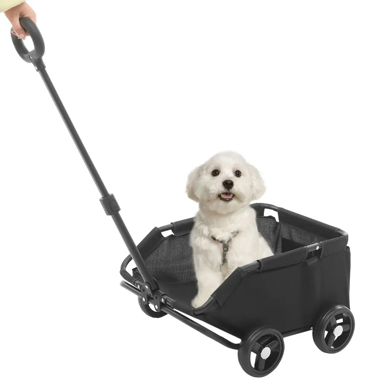 

Четырехколесная коляска для домашних животных (для маленьких собак и кошек) с грузоподъемностью до 7,5 кг, легкая складная коляска для собак с регулируемой ручкой для путешествий