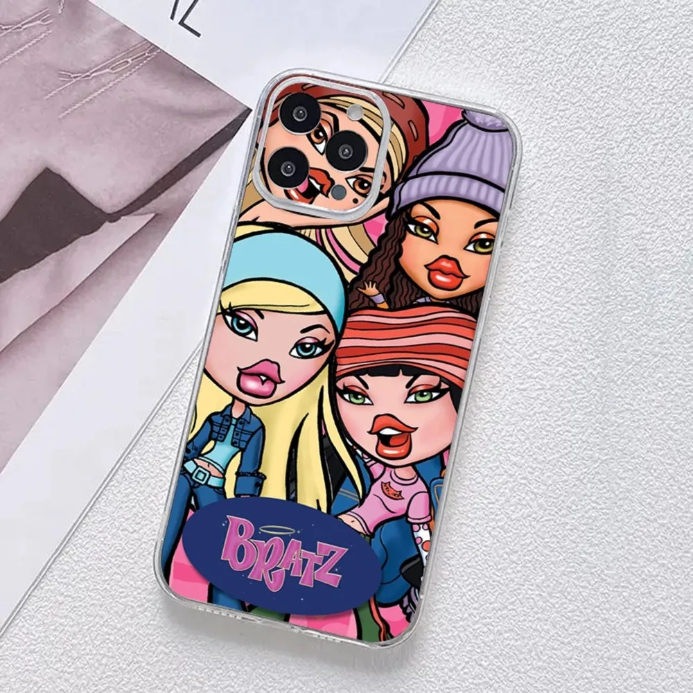 B-Bratz Doll Phone Case For iPhone 11,12,Mini,13,14,15,Pro,XS,Max,X 8,7,6s,Plus,5,SE,XR Transparent Shell