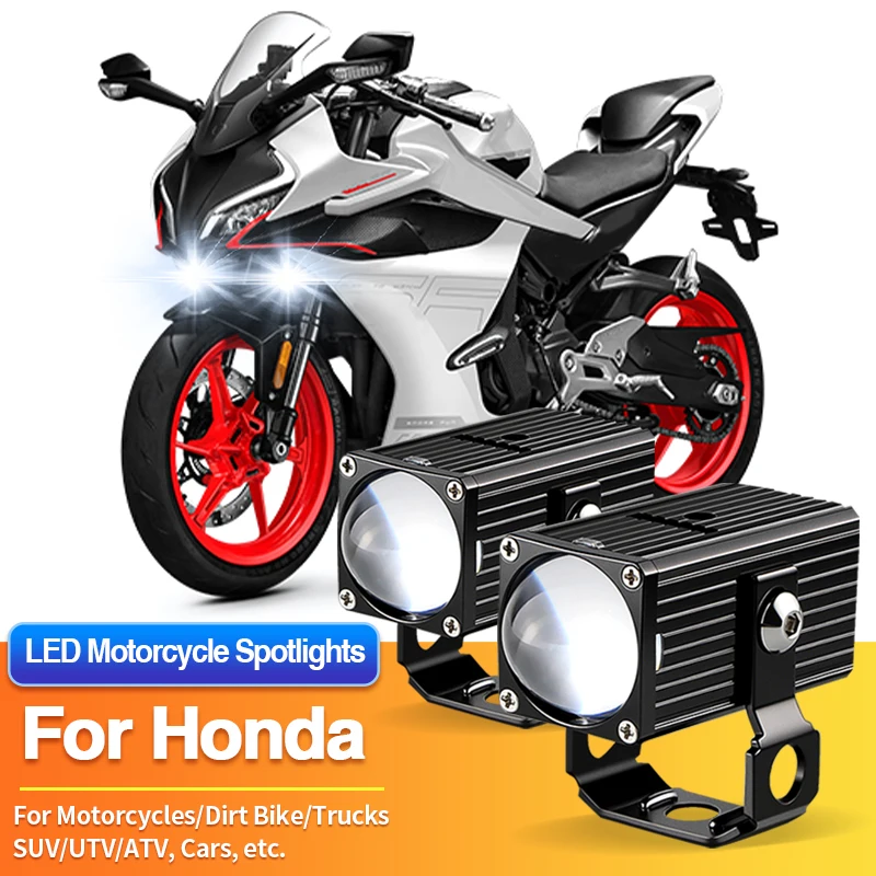 

1/2PCS LED Universal Motorcycles Headlight White Fog Light UTV ATV for Honda ADV150/CB190R/CB250/CB300R/CB500F/CB650R/CB1000R