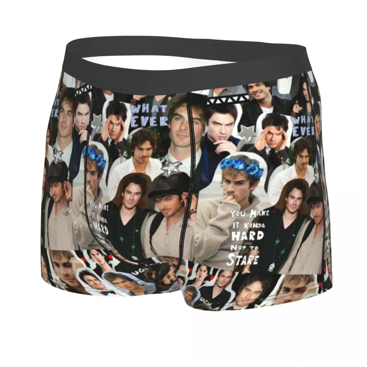 The Vampire Diaries Damon Salvatore Collage Boxers Shorts Panties Men's Underpants Breathable Horror TV Show Briefs Underwear