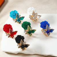 Ethnic style butterfly rose ring, retro Bohemian alloy, fashionable and personalized hot selling bracelet
