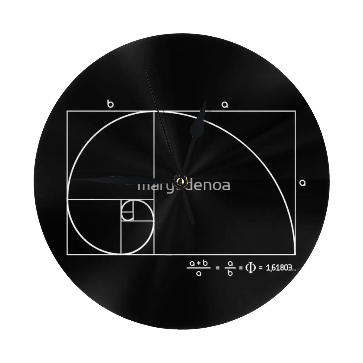 Fibonacci Golden Ratio Wall Clock Room Decoration Clock Must-have Ornament Round