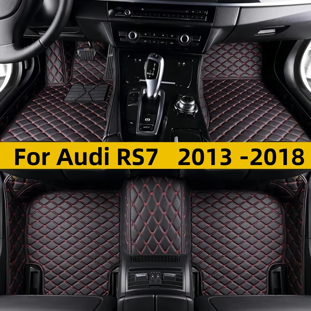 Custom Car Floor Mats For Audi RS7 2013 2014 2015 2016 2017 2018 LHD/RHD Full‑Set Waterproof Vehicle Floor Carpets