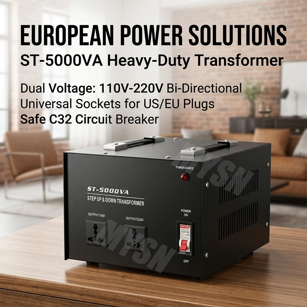 500W-5000W Household Intelligent Efficient 220V to 110V Step-Down Transformer 110V to 220V Step-Up Transformer Voltage Converter