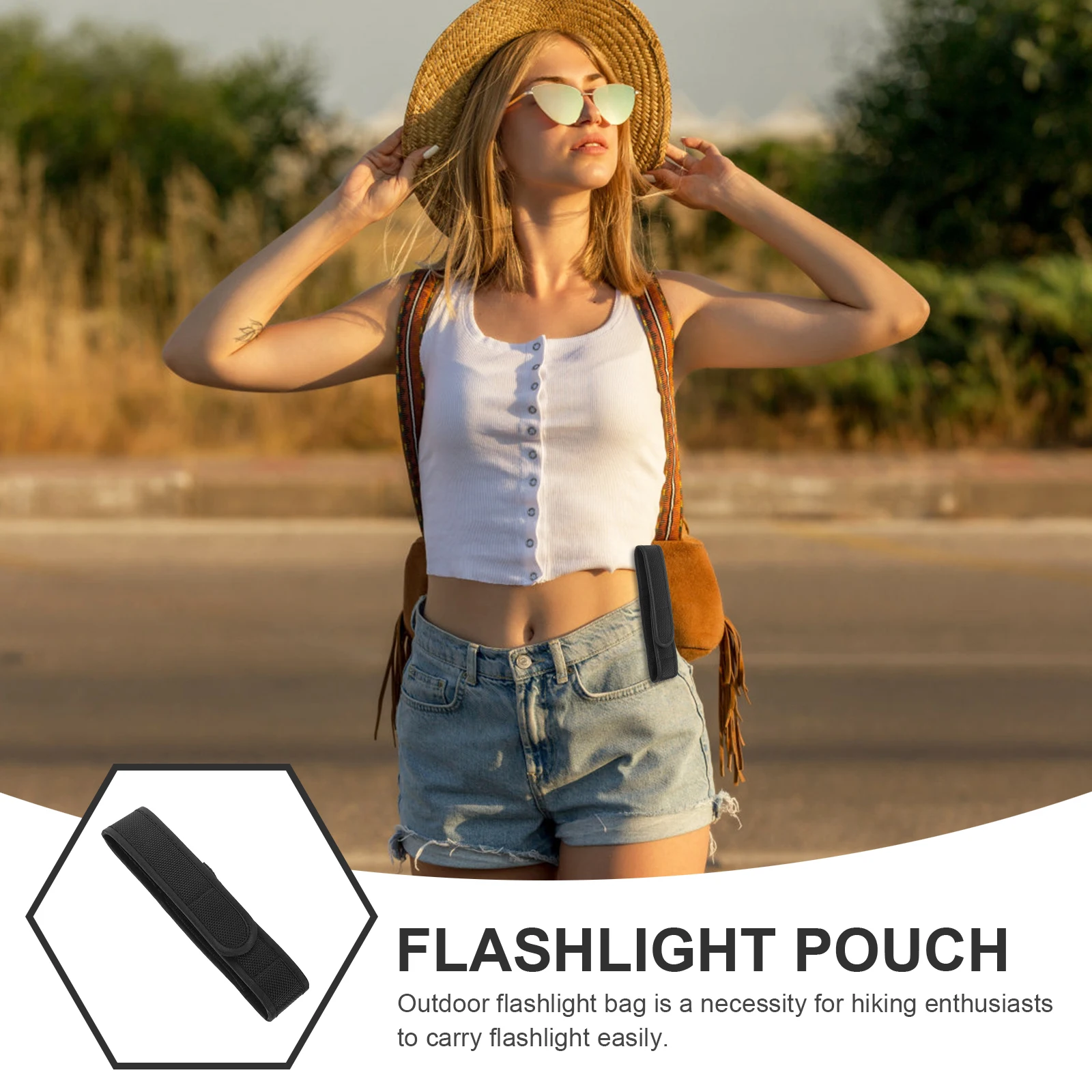 

Flashlight Case Electronic Torch Bag Accessories Holder Belt Holders Black Nylon Pouch Work