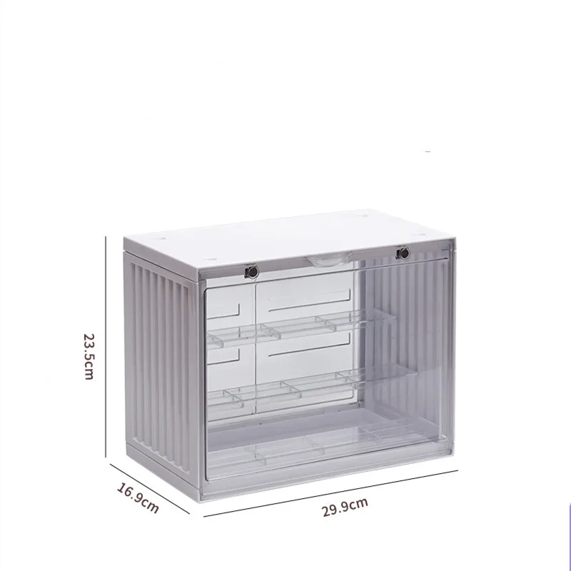 Light Luxur Transparent Desktop Dustproof Storage Box Bedroom Doll Figure Model Decoration Display Cabinet Sundry Organizing Box